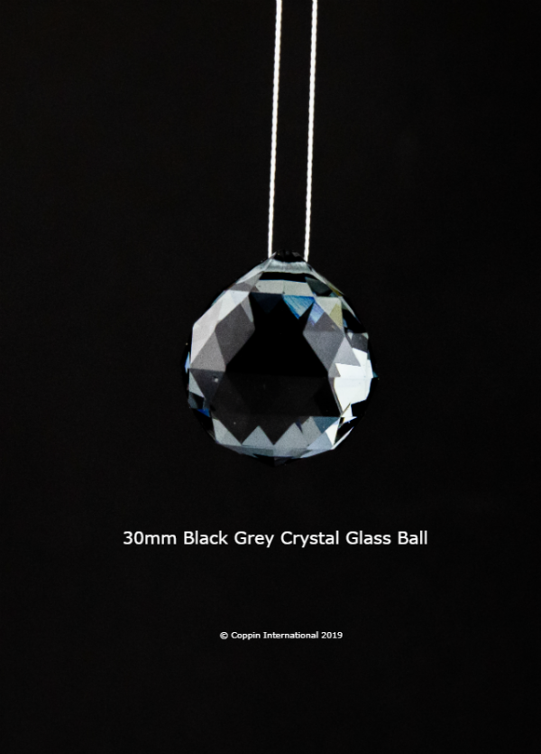 Black Grey Crystal Glass Ball. 100% K9 high Quallity Glass Crystal